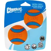 Chuckit! Ultra Ball - Hondenbal - Rubber - Drijvend - Maat M - 6 cm - Oranje - 2 stuks