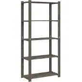 vidaXL Opbergrek 5-laags 80x38x170 cm massief grenenhout grijs
