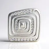 Cavill - Zilveren Hanger 925 Sterling Zilver - 25 Cambodjaanse Zirkonen 0,50 Ct - Modern Geometrisch Design - Luxe Dames Sieraad