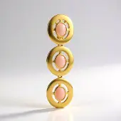 Cavill - Zilveren hanger met 3 roze opalen (2,025 ct) - 925 Sterling zilver verguld - Elegant geometrisch design - MONOSONO COLLECTION