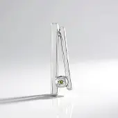 Cavill - Zilveren Hanger - 925 Sterling Zilver Geplatineerd - 0,014 ct Gele I3 Diamant Ronde Briljant - Minimalistisch Elegant Design 20x9 mm