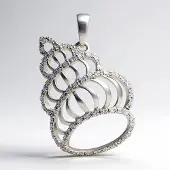Cavill - Zilveren Hanger - 925 Sterling Zilver - 63 Cambodjaanse Zirkonen 0,45 ct - Spiraalvormig Design Pavé Zetting - Elegant Zilveren Sieraad