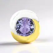 Cavill - Zilveren hanger 925 Sterling met 0,738 ct Tanzaniet Rond - Verguld Goud Accent - Modern Elegant Design - 10x9 mm - Paars
