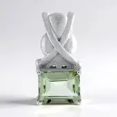 Cavill - Zilveren hanger 925 Sterling Zilver - Groene Amethist 2,23 ct Baguette - Moderne Tijdloze Dameshanger - 20x10 mm