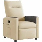 vidaXL Fauteuil verstelbaar stof crèmekleurig