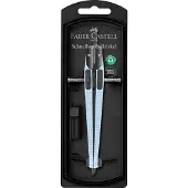 Faber-Castell 5x Faber-Castell Snel instelbaar kompas Grip hemelsblauw, Cirkel, Blauw