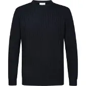 Profuomo Pullover Rib Wol Blend Navy | Donkerblauw | Maat XXL