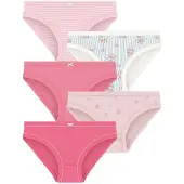 Petit Bateau Setje met katoenen onderbroekjes met bloemetjesprint voor kinderen Meisjes Onderbroek - Roze + Roze +Roze + Wit/Blauw/Meerkleurig + Roze