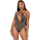 Leg avenue Lurex & rhinestone teddy