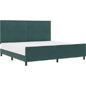 vidaXL Boxspringbed met hoofdeinde, donkergroen, 200 x 200 cm, fluweel