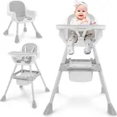 Moby-System Magnolia 2-in-1 Verstelbare Kinderstoel – Hoog & Laag – Grijs