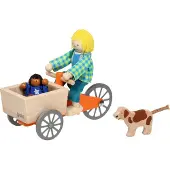 Gollnest & Kiesel Buigpopjes - Transportfiets Met 2 Popjes - En Hond - 3 Jaar
