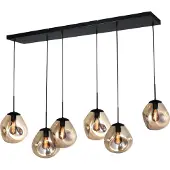 Masterlight Hanglamp Lava 6x goud glas Ø 24cm