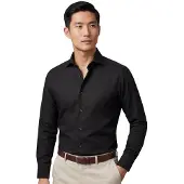 Eton Contemporary fit overhemd zwart Textured Twill katoen