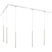 QAZQA Modern railsysteem met 5 hanglampen wit 1-fase - Iconic Frini