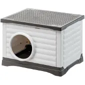 Ferplast Niche - - PETVILLA 60 - 54 x 43 x 38.5 cm - White / Gray