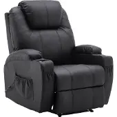 MCombo 7061 Elektrische Massagestoel – Zwart Kunstleer | Massage, Verwarming & Ligfunctie