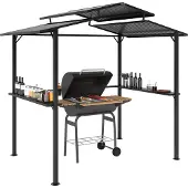 Outsunny -Grillpavillon-Metall-250L x 160B x 250H cm-Schwarz