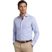 John Miller overhemd tailored fit blauw wide spread collar