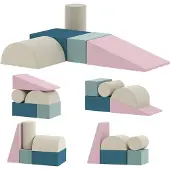 AIYAPLAY Kids Soft Play Set-Samt, 30D PU-Schaum-61L x 41B x 60H cm-Mehrfarbig