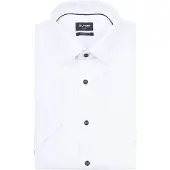 Olymp Luxor Short Sleeve Overhemd Structure Wit