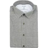 Olymp Luxor 24/Seven Modern Fit Jersey overhemd grijs-groen, Bedrukt