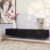 Starfurn zwevend tv meubel vision black 200 cm