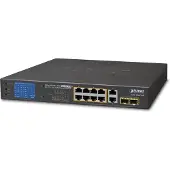 Planet GSD-1222VHP, Ongereguleerd, Gigabit Ethernet (10/100/1000), Volledig duplex, Ondersteuning voor Power over Ethernet (PoE), Geschikt voor montage in een rack, 1U