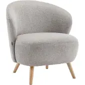 Oviala - Relaxfauteuil in hout en beige stof - Jerry