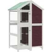vidaXL Volière 97x81x152 cm massief grenenhout mokkakleurig