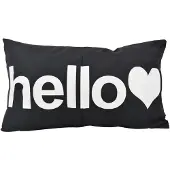 Gek op kussens! Sierkussen hello zwart | 30 x 50 cm | katoen/polyester