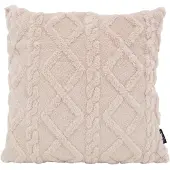 NOVÉE Sierkussen Furry Cross Beige | 45 x 45 cm | Polyester