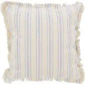 NOVÉE Sierkussen yuna stripe blauw | 45 x 45 cm | katoen/linnen