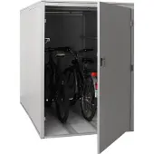 Mendler 2-fietsenstalling -L56c, fietsenstalling met opbergruimte, afsluitbaar metaal 160x113x209cm ~ lichtgrijs