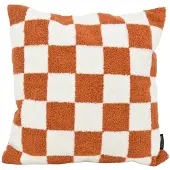 NOVÉE Sierkussen bouclé checker terra | 45 x 45 cm | katoen/polyester