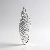 Cavill - Zilveren hanger - 925 Sterling zilver met platina coating - Modern asymmetrisch vleugel design - Filigraan minimalistisch