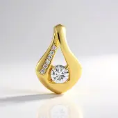 Cavill - Zilveren Hanger Verguld - 925 Sterling Zilver met 1 134 ct Cambodjaanse Briljant Geslepen Zirkoon - Elegante Dameshanger 23x15 mm