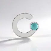 Cavill - Zilveren Hanger met 1,195 ct Turkoois - 925 Sterling Zilver Geplatineerd - Ronde 7 mm Cabochon - Modern Design