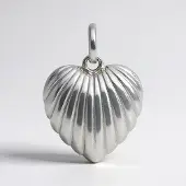 Cavill - Zilveren Hanger Hartvormig - 925 Sterling Zilver - Elegant Gegroefd Design - 21x15 mm - Tijdloos Sieraad - 1 93g