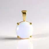 Cavill - Zilveren Hanger met Welo Opaal 2 984 ct Ronde Cabochon 12mm - 925 Sterling Zilver Verguld - Elegante Tijdloze Sieraden