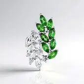 Cavill - Zilveren Hanger met Groene Apatieten en Witte Topazen - 925 Sterling Zilver Geplatineerd - 2 123 Ct Marquise Bloem Motief Elegant Sieraad