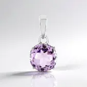 Cavill - Zilveren hanger - 925 Sterling zilver geplatineerd - Lavendel amethist 2 267 ct rond - Brazilië paarse edelsteen elegant sieraad