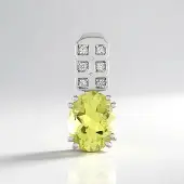 Cavill - 925 Sterling Zilver Hanger met 2 25 ct Braziliaanse Limoenkwarts - 6 Ronde Zirkonia 0 072 ct - Elegant Lichtgeel Groen
