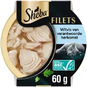 Sheba Kattenvoer Nat Filets in Saus Witvis 60gr