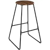 HowHomely | Barkruk - 70 cm - Acaciahout, metaal