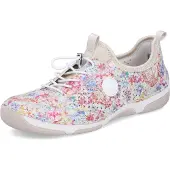 Rieker Sneakers laag lichtbeige / azuur / geel / donkerroze