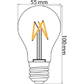 PrikkabelLED Prikkabel set met dimbare 4 watt LED filament lampen met grote kap