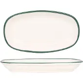 RINART Serveerschaal green edge porselein 25x15 cm set van 2