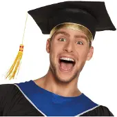 Boland hoed postgraduate zwart/goud