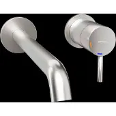 Blaufoss Round 2.0 EcoStart inbouw wastafelkraan Brushed CoolMetal incl. inbouwelement